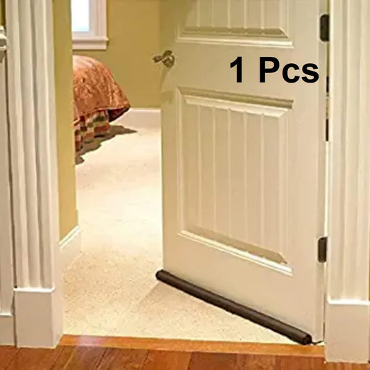 Door Protector- Door Draft Fabric Cover Guard Door Gap Sealer  Protector Door Mounted Door Stopper Door Mounted Door Stopper Sound-Proof Reduce Noise Waterproof - Brown (Pack Of 1)
